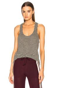 Isabel Marant Etoile Avien Striped Linen Tank In Black,stripes
