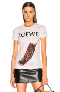 Loewe Phone T-shirt In Geometric Print,pink