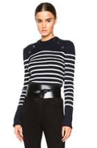 Isabel Marant Hatfield Navy Knit Sweater In Blue,stripes