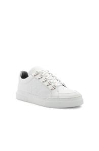 Balmain Leather Coral Low Sneakers In White