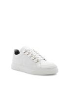 Balmain Leather Coral Low Sneakers In White