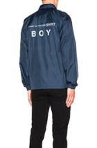 Comme Des Garcons Shirt Nylon Logo Jacket In Blue