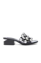 Alexander Wang Dome Stud Leather Lou Slides In Black