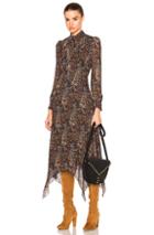 Saint Laurent Paisley Vintage Long Dress In Brown,floral