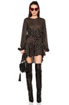 Saint Laurent Polka Dot Mini Dress In Black,geometric Print,metallics