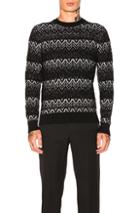 Saint Laurent Pullover Sweater In Abstract,black,metallic