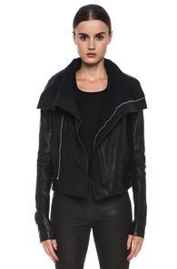 Rick Owens Clean Biker Leather Jacket In Black