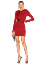 Mugler Fluid Jersey Long Sleeve Mini Dress In Red