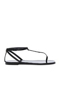 Saint Laurent Patent Leather Nu Pieds Sandals In Black