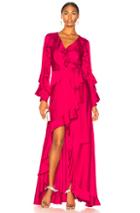 Patbo Ruffle Sleeve Maxi Wrap Dress In Pink