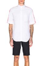 Thom Browne Classic Bicolor Point Collar Shirt In White,pink,checkered & Plaid