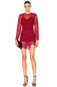 Self-portrait Strike Mini Dress In Red