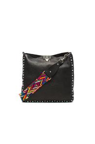 Valentino Rockstud Hobo Bag In Black