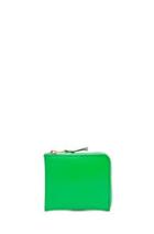 Comme Des Garcons Small Zip Wallet In Green,neon