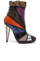 Rodarte Embossed Metallic Leather Ankle Booties In Purple,green,orange,animal Print