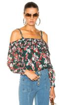 Tanya Taylor Daisy Top In Green,floral