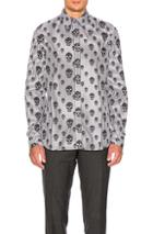 Alexander Mcqueen Skull Print Shirt In White,stripes,black
