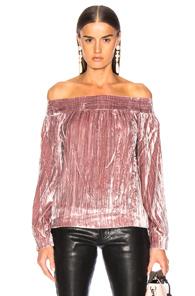 Marissa Webb Velvet Amelie Top In Pink