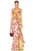 Cinq A Sept Velma Gown In Floral,green,pink