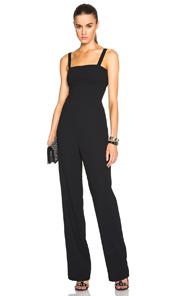 T By Alexander Wang Poly Crepe Cutout Bandeau Jumpsuit In Black