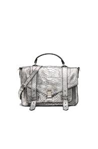 Proenza Schouler Medium Ps1+ Metallic Embossed Python In Animal Print,metallics