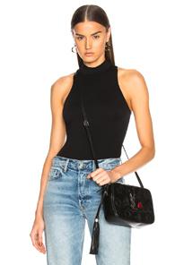 Enza Costa Sleeveless Mock Neck Bodysuit In Black