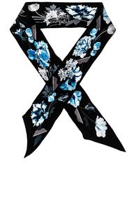 Rockins Flora Super Skinny Scarf In Floral,black,blue