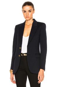 Saint Laurent New Angie Blazer In Blue