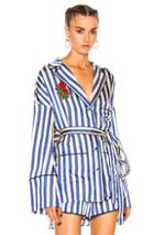 Off-white Pajama Shirt In Blue,floral,stripes,white