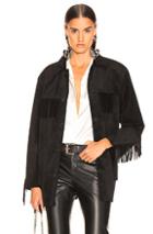 Nili Lotan Leather Fringe Jacket In Black
