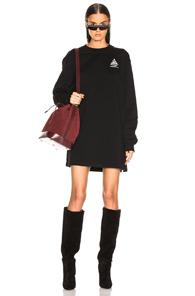 Off-white Crewneck Sweater Dress In Black