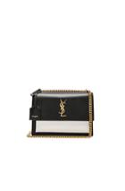 Saint Laurent Medium Colorblock Leather Sunset Chain Bag In Black