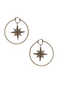 Roberto Cavalli Star Hoop Earrings In Metallics
