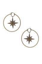 Roberto Cavalli Star Hoop Earrings In Metallics