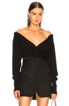 Alexander Wang Fitted Cropped Cardigan In Black