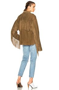Faith Connexion Suede Fringe Shirt In Neutrals