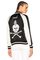 R13 Reversible Punk Sukajan Bomber Jacket In Black,stripes,white