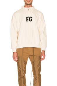 Fear Of God Mock Neck 'fg' Pullover In Neutral