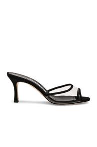 Manolo Blahnik Pvc Sissavy Sandals In Black