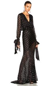 Alexandre Vauthier Embellished Plunging Gown In Black