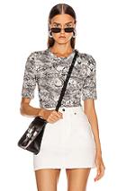 Enza Costa For Fwrd Half Sleeve Crew In Animal Print,gray