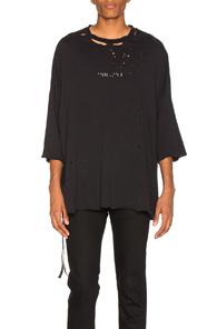 Unravel Distress Logo Jersey Tee In Black