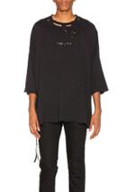 Unravel Distress Logo Jersey Tee In Black