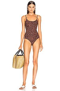 Alix Drexel Printed Belted Swimsuit In Animal Print,brown