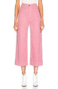 Grlfrnd Campbell High Rise Crop In Pink