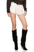 Saint Laurent Lace Up Sides Slouchy Leather Shorts In Neutral