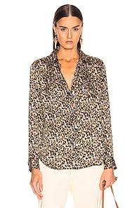 Equipment Brett Top In Animal Print,green