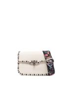 Valentino Guitar Rockstud Rolling Shoulder Bag In Neutrals