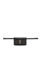 Saint Laurent Patent Monogramme Kate Hip Belt With Pouch In Black