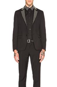 Alexander Mcqueen Studded Lapel Blazer In Black